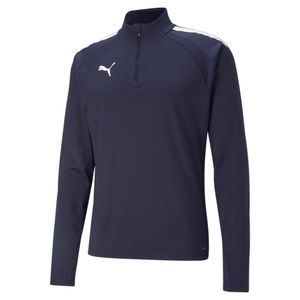 PUMA teamLIGA 1/4 Trainingstrui Donkerblauw Wit