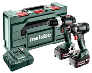 Metabo Accu Combo Set 2.8.8 | SB 18 LT BL (Klopboormachine) + SSD 18 LT 200 BL (Slagschroevendraaier) | 18 V | 2x 5.2Ah, ASC 55 | In Metabox -