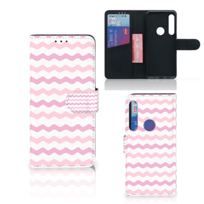 Motorola One Action Telefoon Hoesje Waves Roze Motorola One Action Telefoon Hoesje Waves Roze