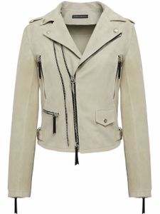 Giuseppe Zanotti veste de moto Amelia en daim - Blanc