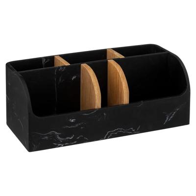 Make-up badkamer sorteer organizer - 6 compartimenten bakje - zwart - 25 x 12 x 10 cm Make-up badkamer sorteer organizer - 6 compartimenten bakje - zwart - 25 x 12 x 10 cm