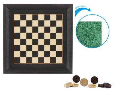 Dal Negro damspel 34,5 x 34,5 cm hout/vilt zwart/beige Dal Negro damspel 34,5 x 34,5 cm hout/vilt zwart/beige