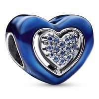 Pandora 792750C01 Bedel Blue Spinnable Heart zilver-kristal-emaille blauw - thumbnail