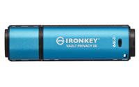 Kingston IronKey Vault Privacy 50 Series USB-stick Retail 64 GB Zwart/blauw IKVP50/64GB USB 3.2 Gen 1 (USB 3.0) - thumbnail