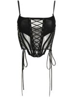 Monse haut bustier transparent à détail de laçage - Noir - thumbnail