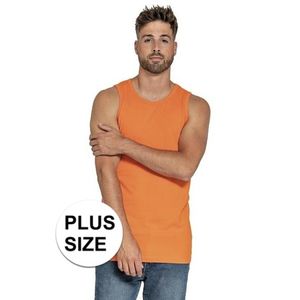 Grote maten oranje tanktop/singlet voor heren