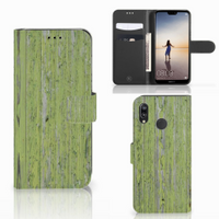 Huawei P20 Lite Book Style Case Green Wood