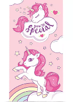 Unicorn Strandlaken you&apos;re special - 70 x 140 cm roze