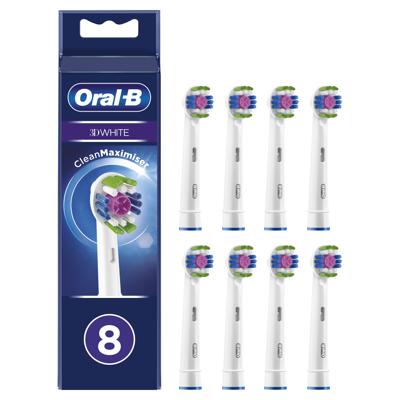 Oral-B 3D White Opzetborstel Met CleanMaximiser-technologie, Verpakking Van 8Stuks