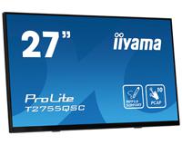 Iiyama ProLite T2755QSC-B1 Touchscreen monitor Energielabel: D (A - G) 68.6 cm (27 inch) 2560 x 1440 Pixel 16:9 5 ms HDMI, DisplayPort, Audio-Line-out, USB 3.2