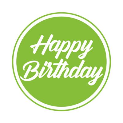 10x stuks bierviltjes/onderzetters Happy Birthday groen 10 cm - Bierfiltjes 10x stuks bierviltjes/onderzetters Happy Birthday groen 10 cm - Bierfiltjes