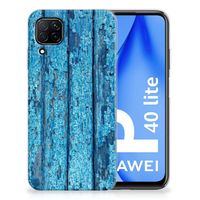 Huawei P40 Lite Bumper Hoesje Wood Blue - thumbnail