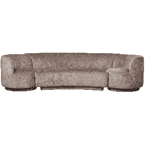 BePureHome Bank Combi-Popular Bank+2 fauteuils, Chenille - Taupe