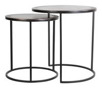 Light & Living Bijzettafel 'Talca' Set van 2 stuks, 40/50cm, kleur Antiek Koper/Zwart