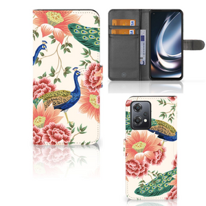 Telefoonhoesje met Pasjes voor OnePlus Nord CE 2 Lite Pink Peacock