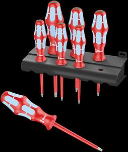 Wera 3167 i/7 Rack Torx-schroevendraaier VDE Grootte T 8, T 9, T 10, T 15, T 20, T 25, T 30 DIN EN 60900 1 stuk(s)