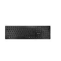 CHERRY KW 9100 SLIM, draadloos toetsenbord, Spaanse indeling, QWERTY-toetsenbord, Bluetooth of draadloze verbinding, SX-schaaractie, oplaadbaar via USB-kabel, plat, zwart-zilver