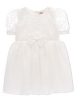 Tulleen robe fleurie détail de nœud - Blanc