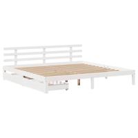 vidaXL Bedframe met lades massief grenenhout wit 200x200 cm