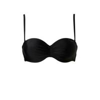 Protest strapless bandeau bikinitop Deelite B-cup met plooien zwart