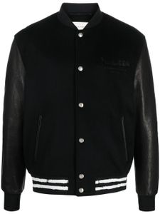 Alexander McQueen embroidered-logo bomber jacket - Noir