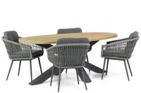 Lifestyle Western/Brookline 200 cm ovaal dining tuinset 5-delig - thumbnail