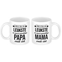 Leukste en meest geweldige papa en mama mok - Vaderdag en moederdag cadeau   -