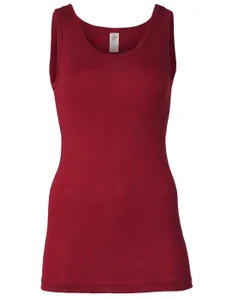 Dames Hemd Zijde Wol Engel Natur, Kleur Bordeauxrood, Maat 38/40 - Medium