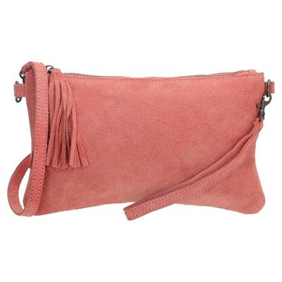 Charm Suède Clutch / Avondtasje Oud Roze