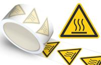 Waarschuwingssticker hoge temperaturen, op rol - 50 mm breed - 450 stickers