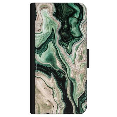iPhone 12 flipcase - Marmer groen goud