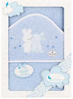 Interbaby badcape konijnen 100 x 100 cm katoen