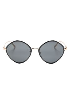 Bvlgari lunettes de soleil géométrique à logo gravé - Noir