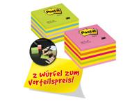 Post-it Plaknotitiekubus 2028NX2 76 mm x 45 mm Geel, Neonblauw, Neon-groen, Neon-pink, Roze 900 vellen