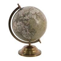 Clayre & Eef Wereldbol 22x30 cm Groen Hout Metaal Globe - thumbnail