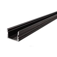Reprofil AU-02-15 hoog U-profiel voor 15-16,3 mm LED-strepen, geanodiseerd, 2000 mm, mat zwart 970163