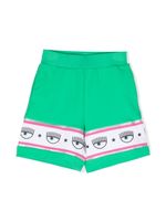 Chiara Ferragni Kids short à bandes logo - Vert