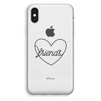 Friends heart black: iPhone X Transparant Hoesje - thumbnail