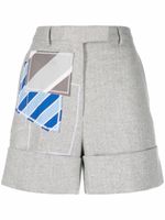 Thom Browne short à design patchwork - Gris