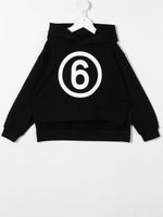 MM6 Maison Margiela Kids hoodie à logo imprimé - Noir