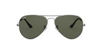 Ray-Ban Aviator Classic Rb3025 Zonnebril voor volwassenen, uniseks, Sand Transparent Grau/Grün, 55 mm