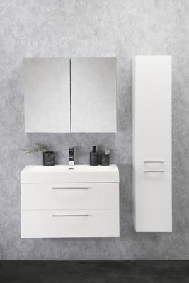 Differnz Somero badmeubelset 80cm spiegelkast hoogglans wit