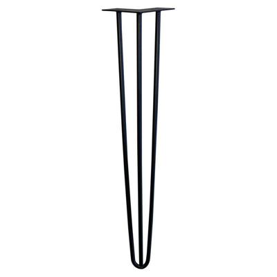 Set zwarte massieve 3-punt hairpin tafelpoot 71 cm (set van 4 stuks) Set zwarte massieve 3-punt hairpin tafelpoot 71 cm (set van 4 stuks)
