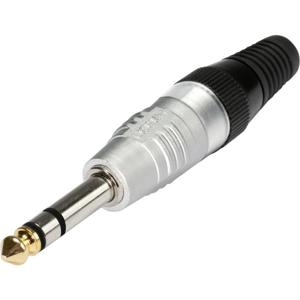 Hicon HI-J63S Jackplug 6.35 mm Stekker, recht Aantal polen: 3 Stereo Zilver 1 stuk(s)