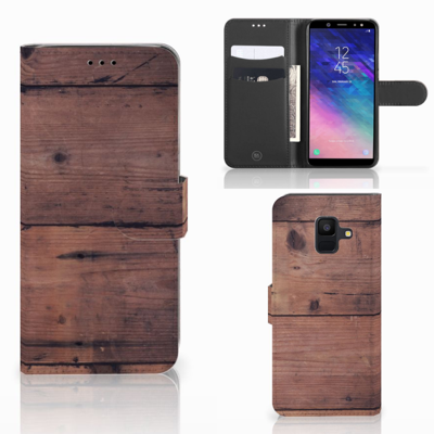 Samsung Galaxy A6 2018 Book Style Case Old Wood
