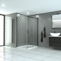 Saniclear Supreme douchecabine 100x80cm verouderd ijzer - gunmetal - thumbnail