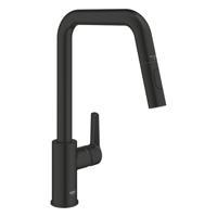 GROHE Start QuickFix Keukenkraan - met uittrekbare handdouche - met dual spray - voorsprong 22.1cm - matte black 306312430 - thumbnail