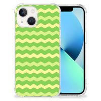 iPhone 13 Doorzichtige Silicone Hoesje Waves Green