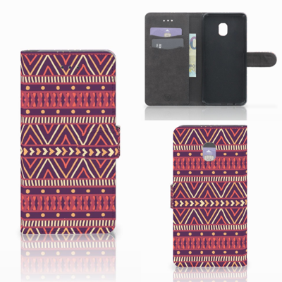 Samsung Galaxy J7 (2018) Telefoon Hoesje Aztec Paars Samsung Galaxy J7 (2018) Telefoon Hoesje Aztec Paars