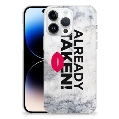 iPhone 14 Pro Max Siliconen hoesje met naam Already Taken White iPhone 14 Pro Max Siliconen hoesje met naam Already Taken White